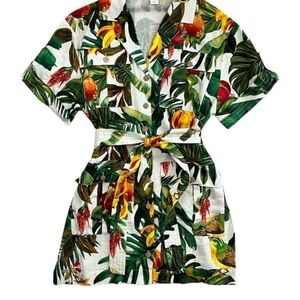 House of harlow jungle dress tropical floral safari